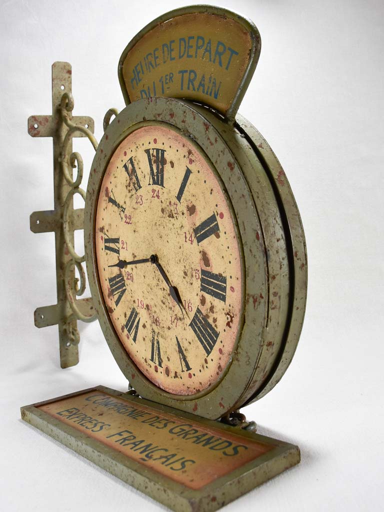 1950s clock and sign from a train station