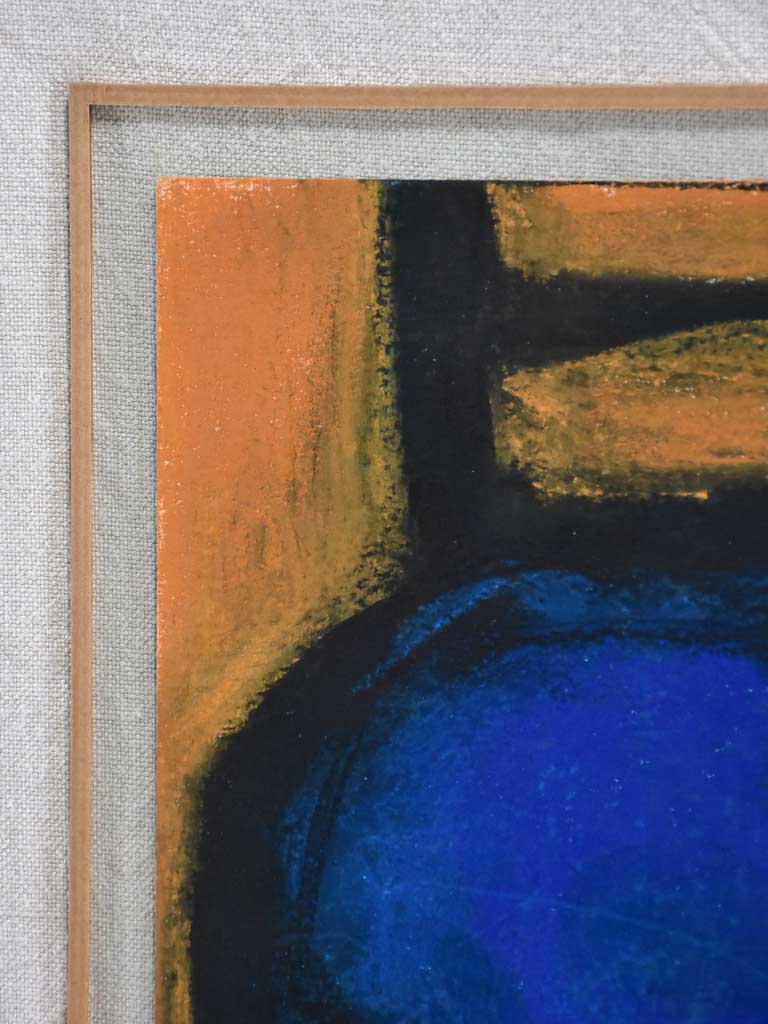 Blue chair - dry pastel on paper - Caroline Beauzon 11¾"