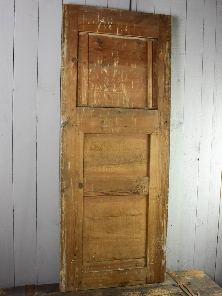 Large antique French trumeau mirror - sage 27½" x 69¼"