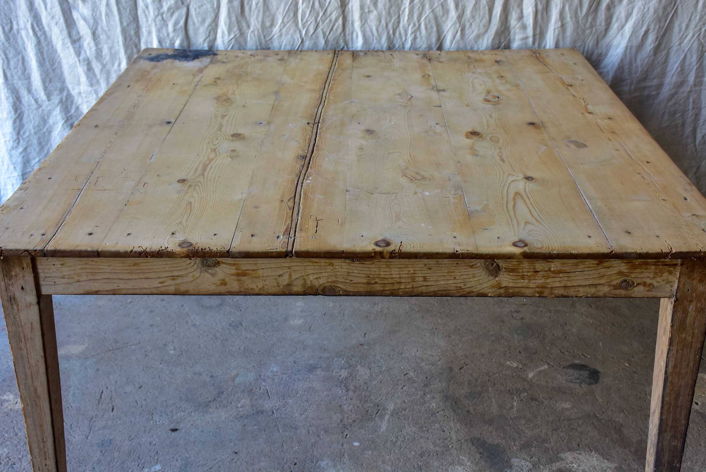 Large rustic farmhouse garden table - square