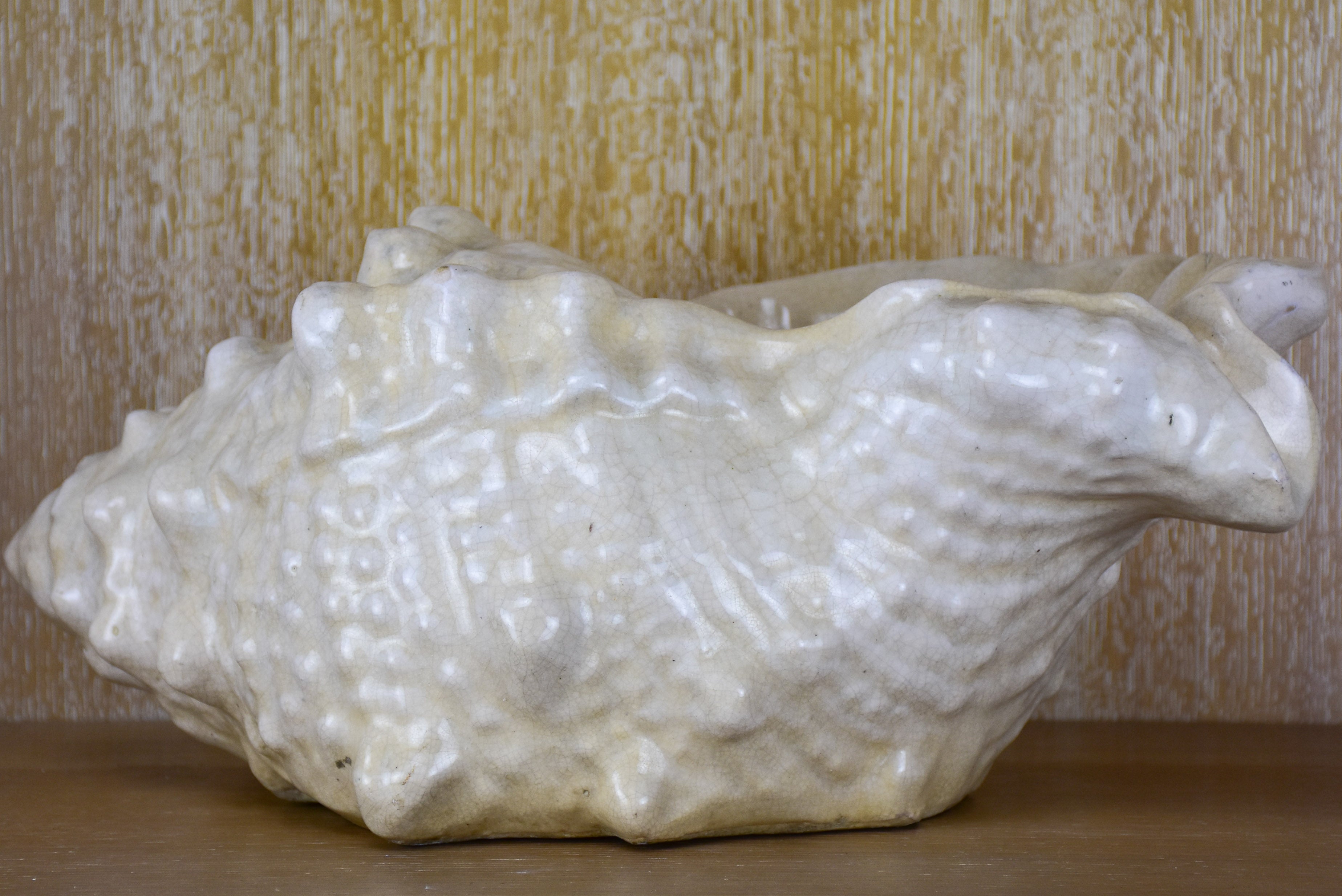 Large vintage planter in the shape of a sea shell