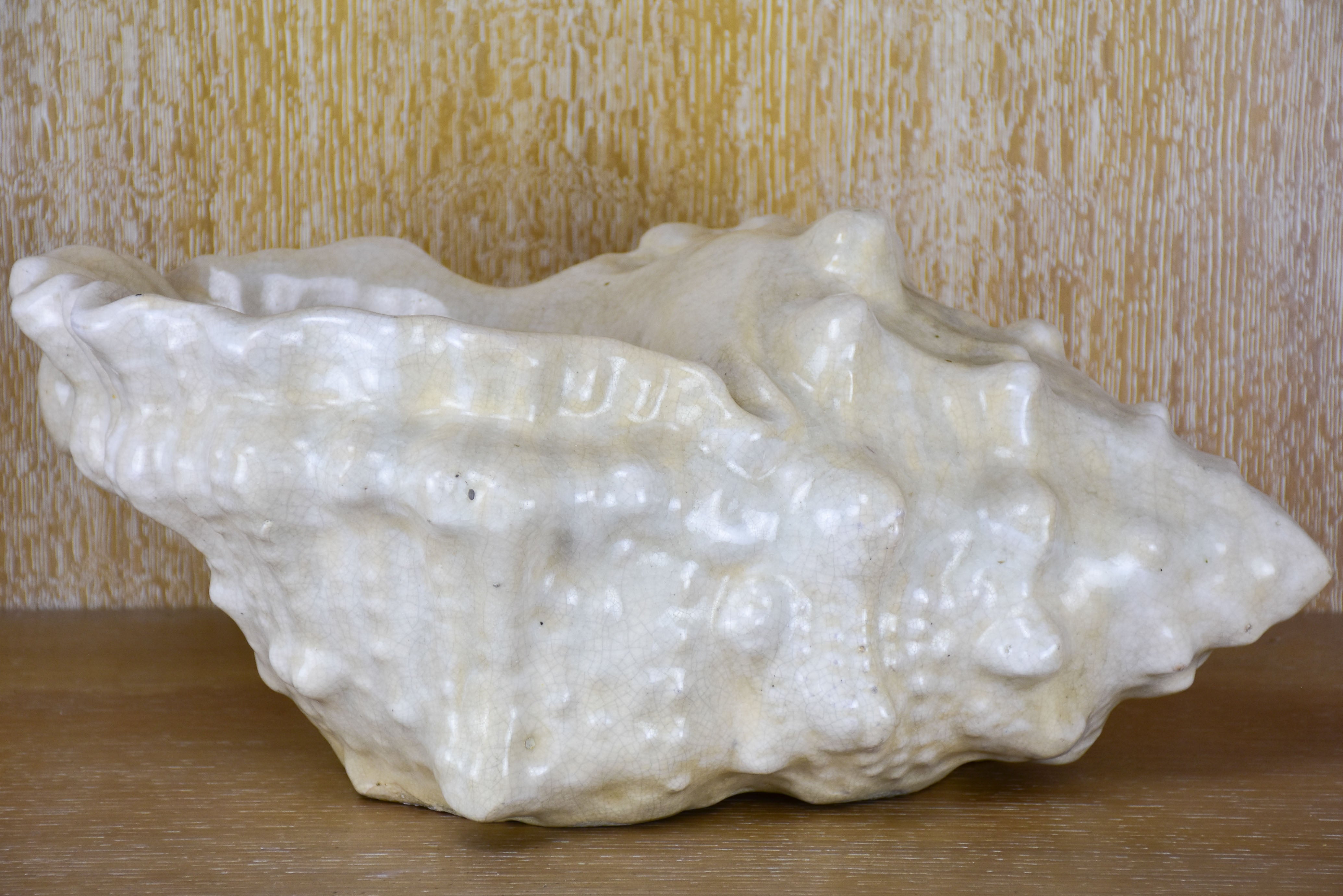 Large vintage planter in the shape of a sea shell