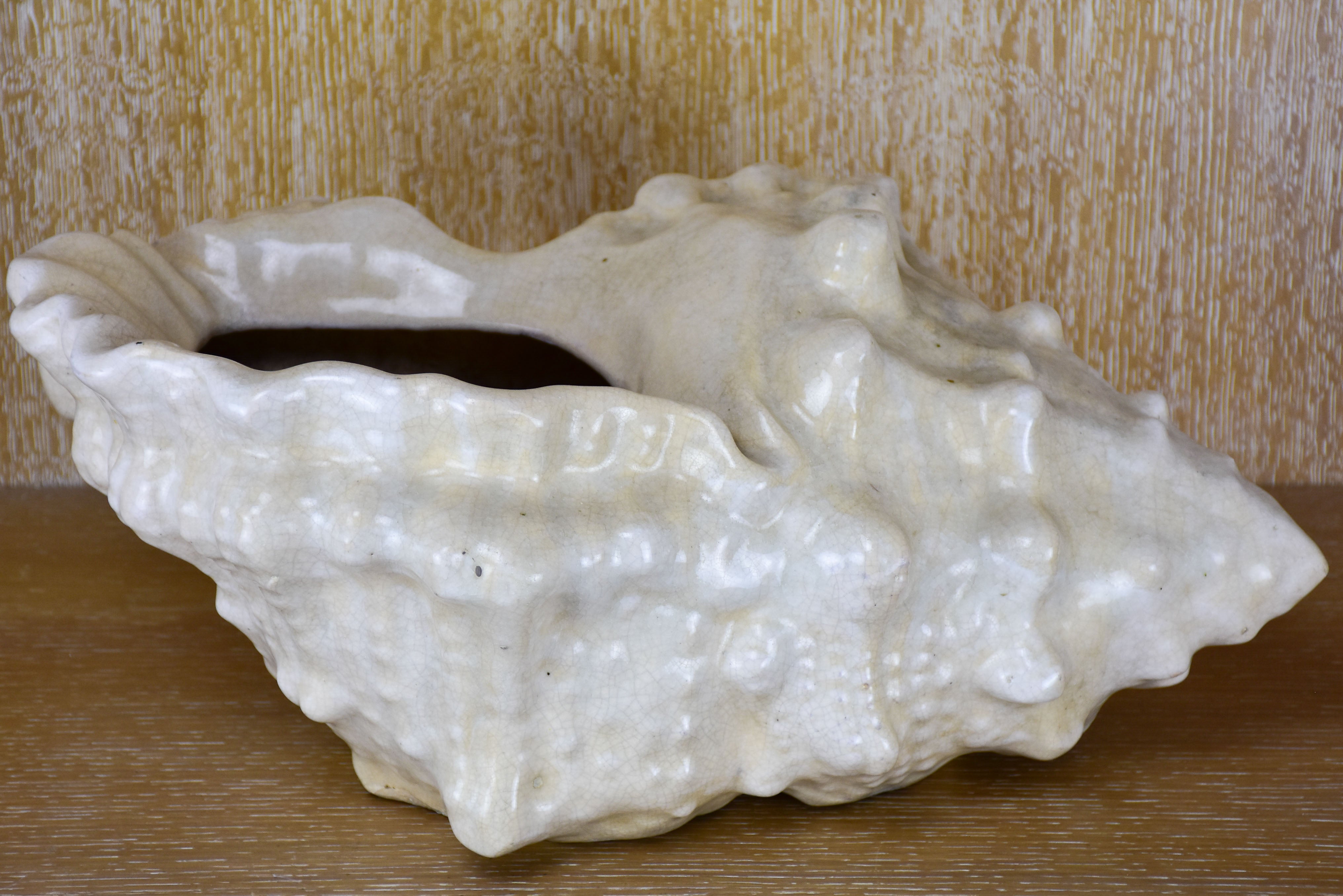 Large vintage planter in the shape of a sea shell
