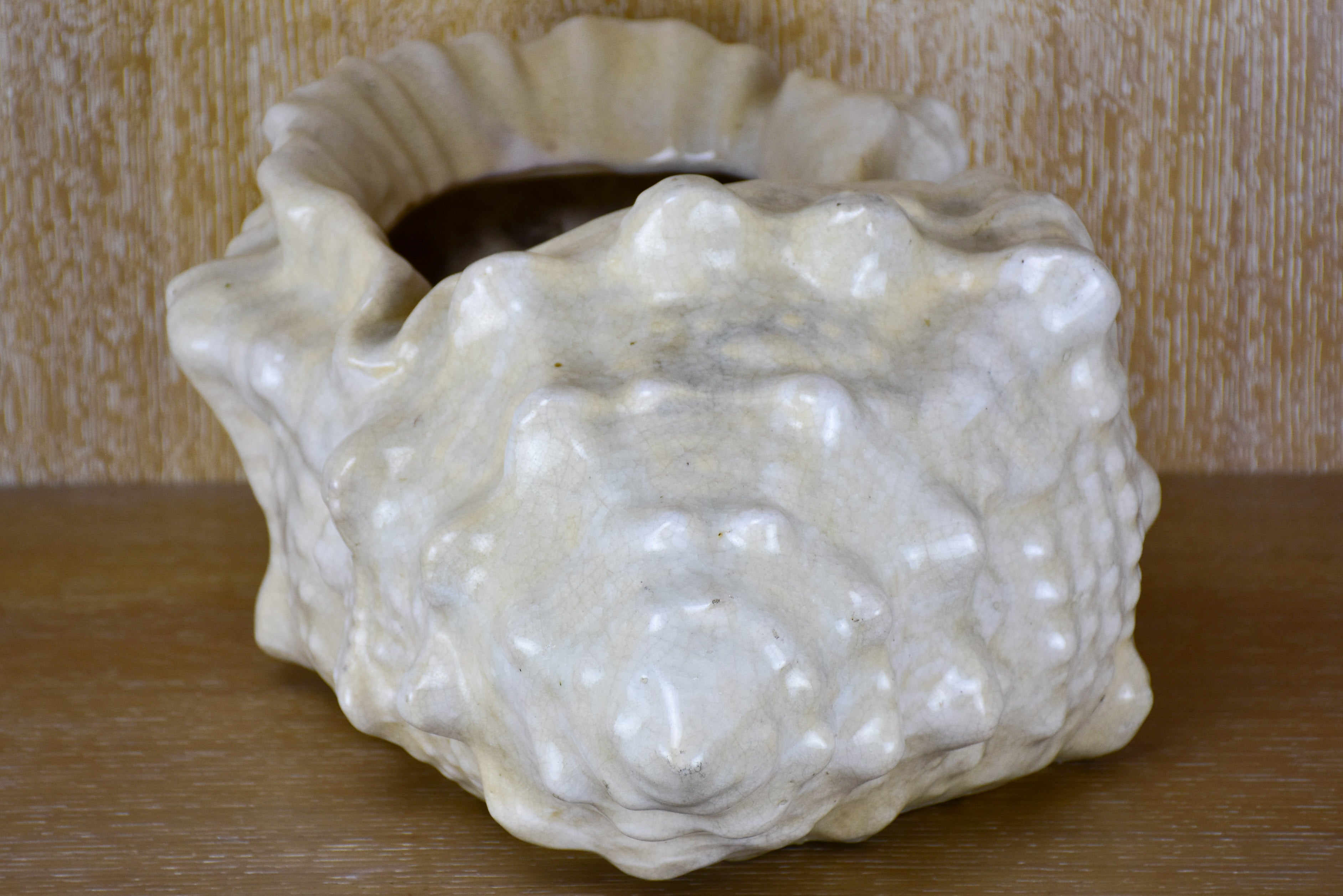 Large vintage planter in the shape of a sea shell
