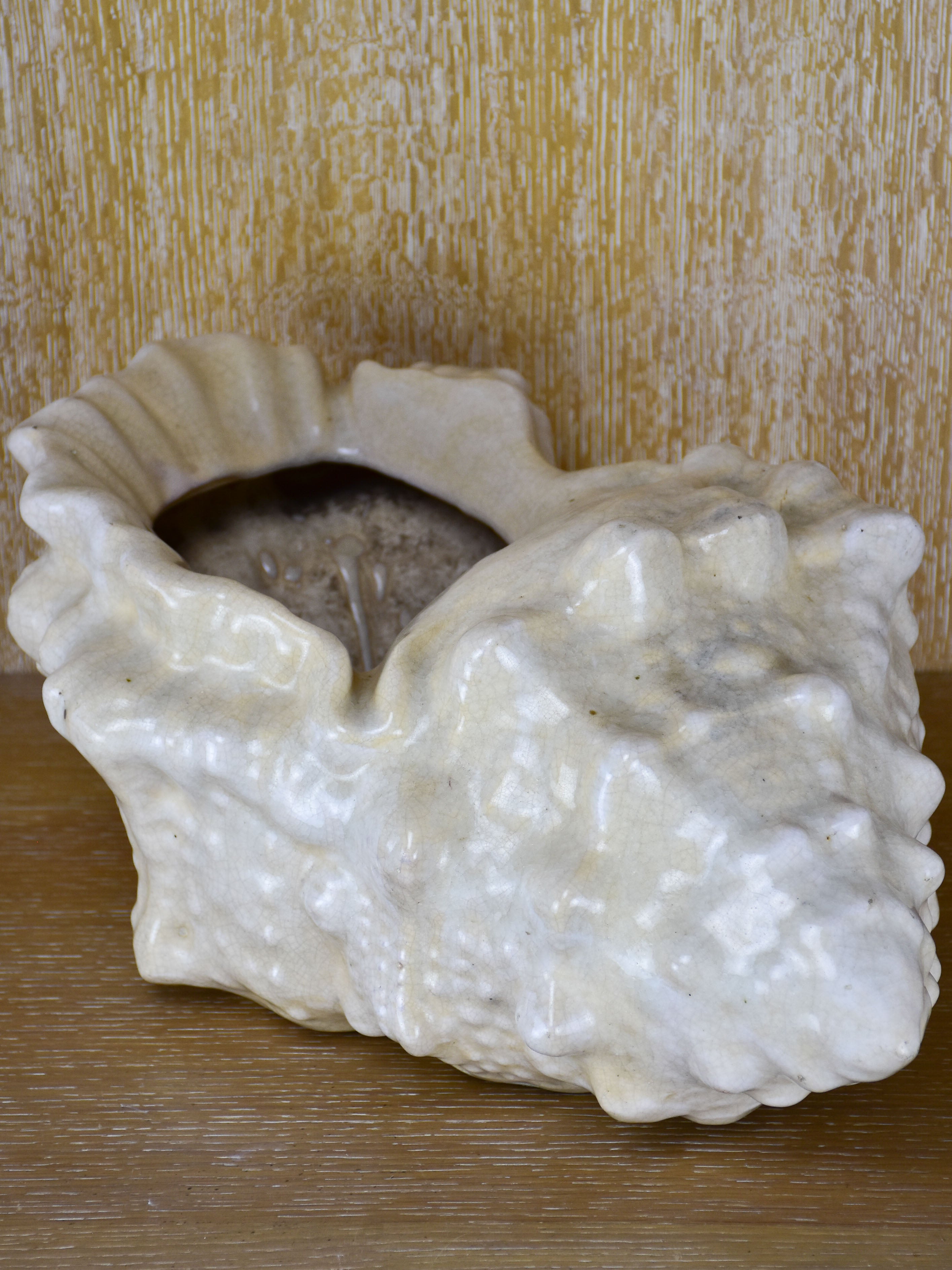 Large vintage planter in the shape of a sea shell