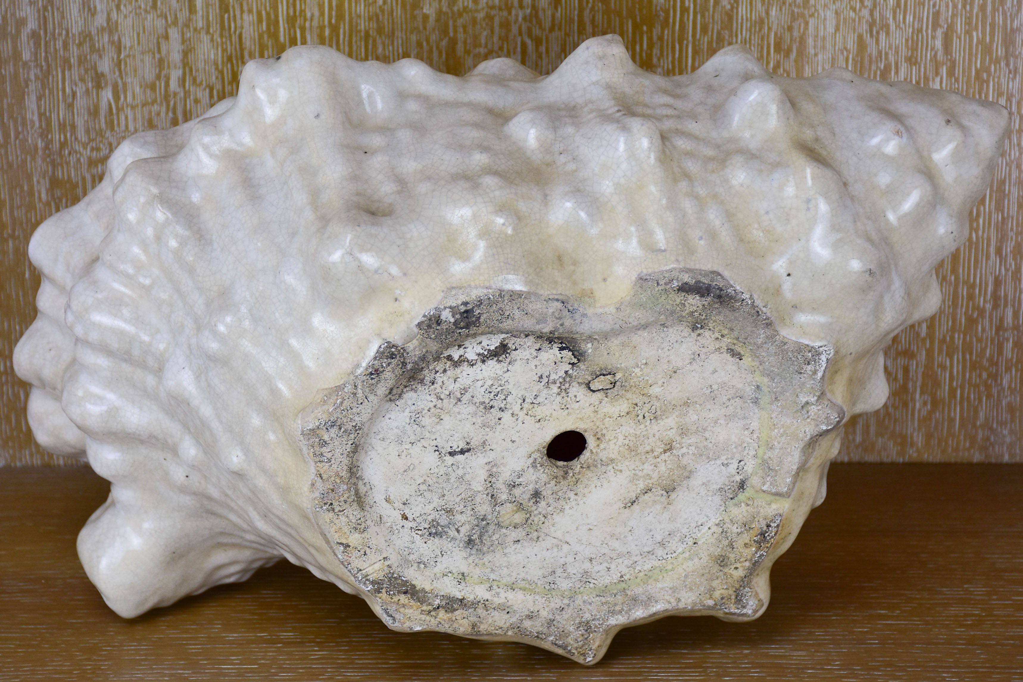 Large vintage planter in the shape of a sea shell