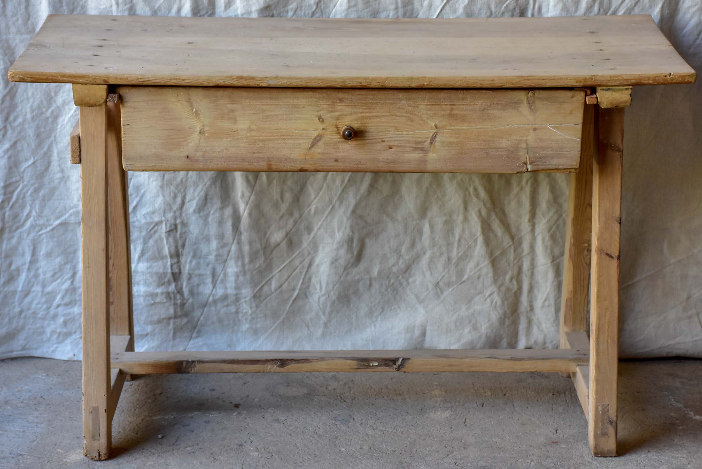 Rustic French antique console - raw timber