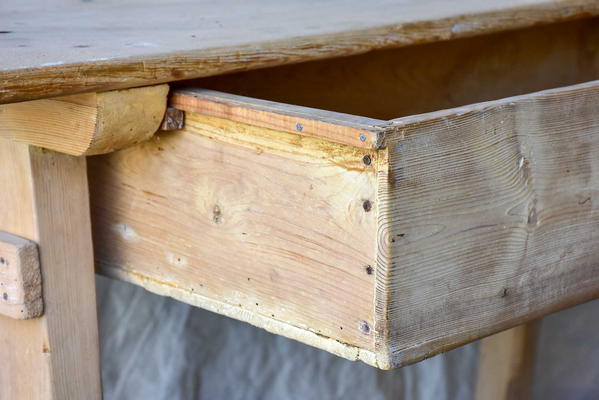 Rustic French antique console - raw timber