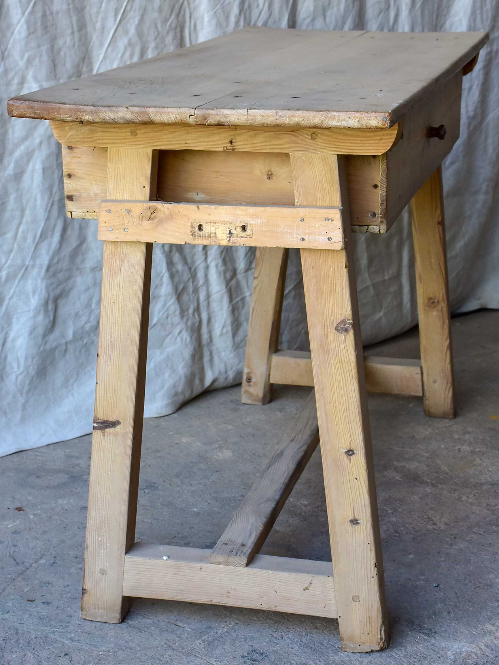 Rustic French antique console - raw timber