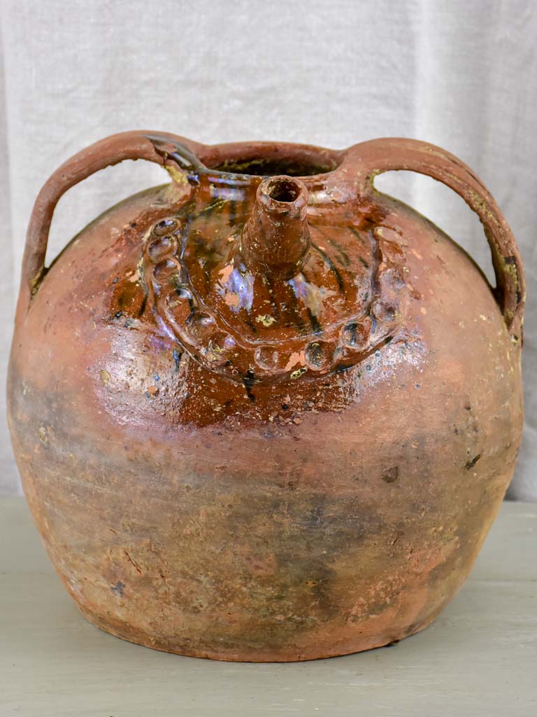 Late 19th Century French terracotta water cruche