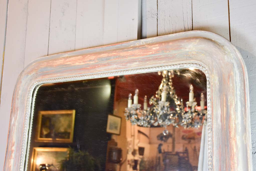 Very large 19th Century Louis Philippe mirror with painted frame 54¾" x 37"