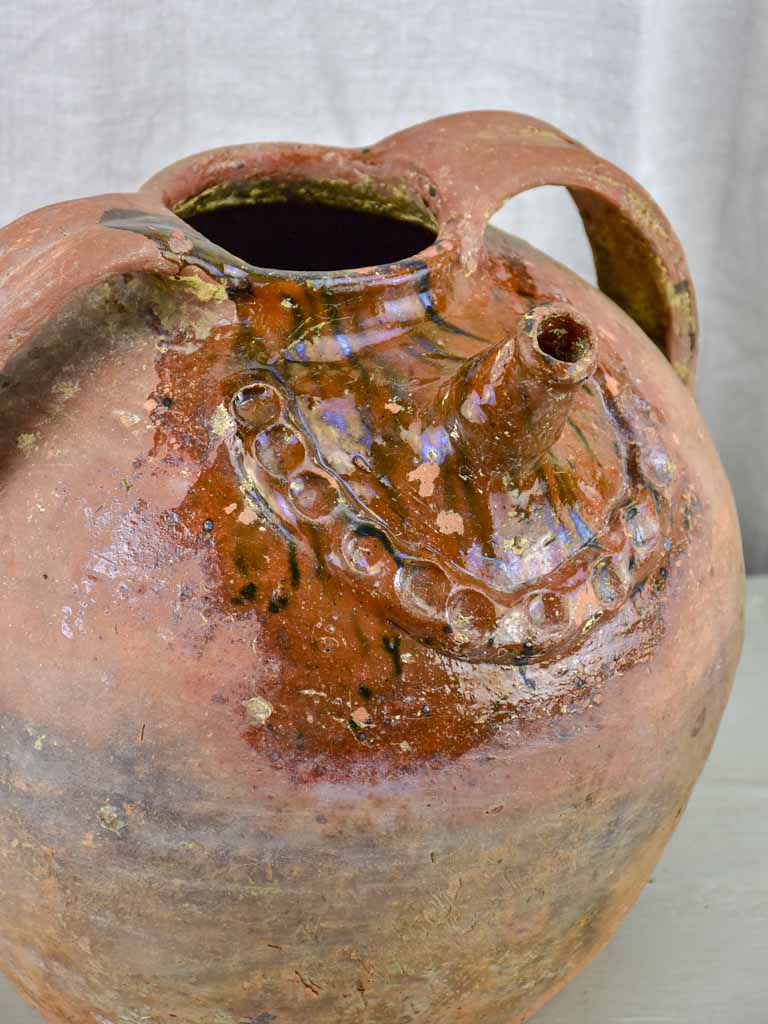 Late 19th Century French terracotta water cruche