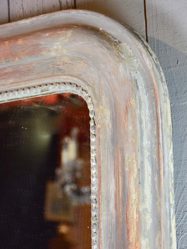 Very large 19th Century Louis Philippe mirror with painted frame 54¾" x 37"