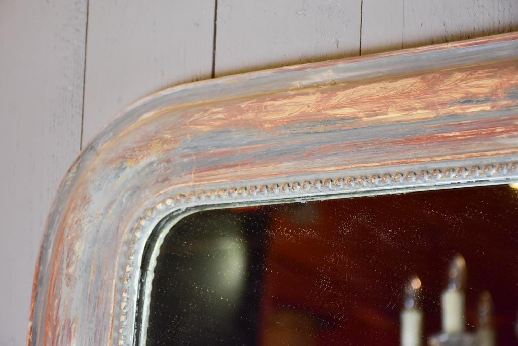 Very large 19th Century Louis Philippe mirror with painted frame 54¾" x 37"