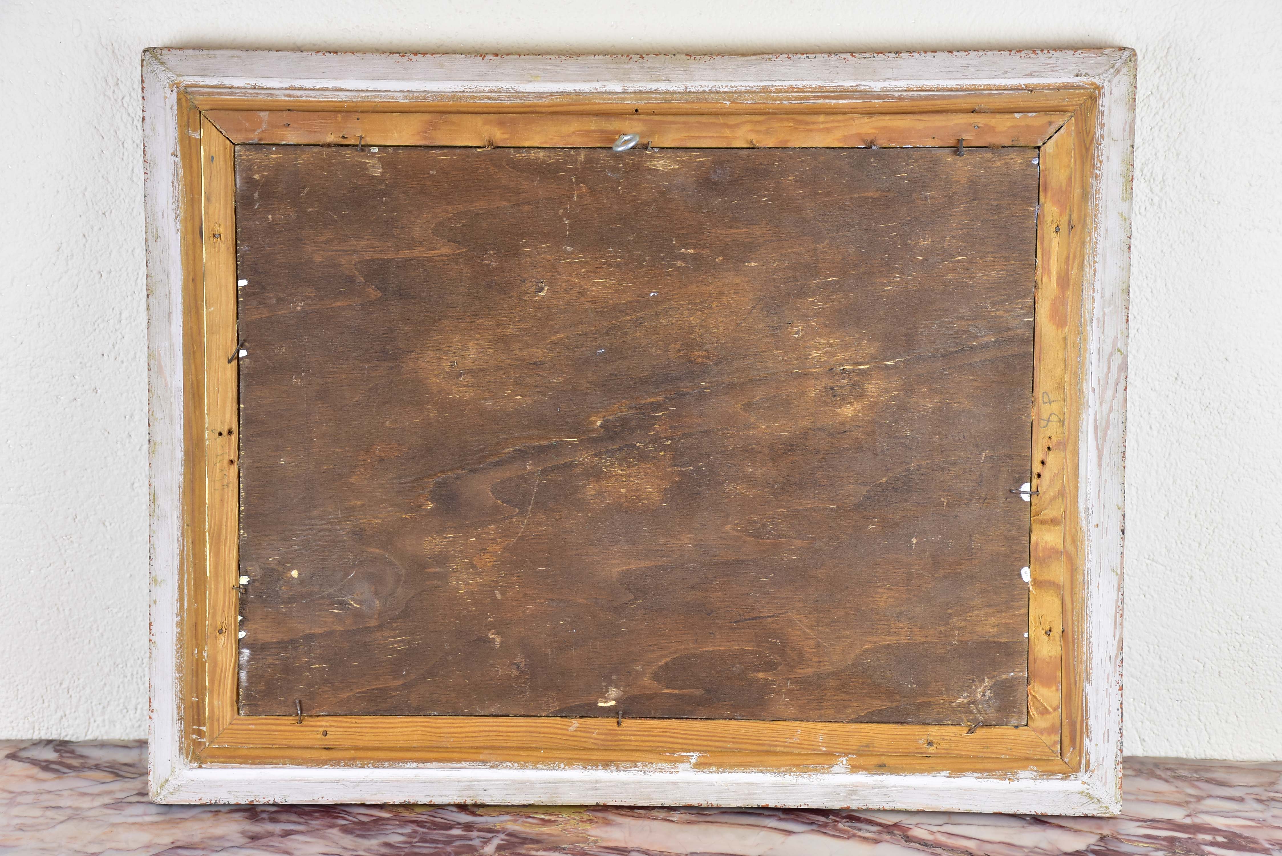 Antique oil on wood painting by M. Giovanni