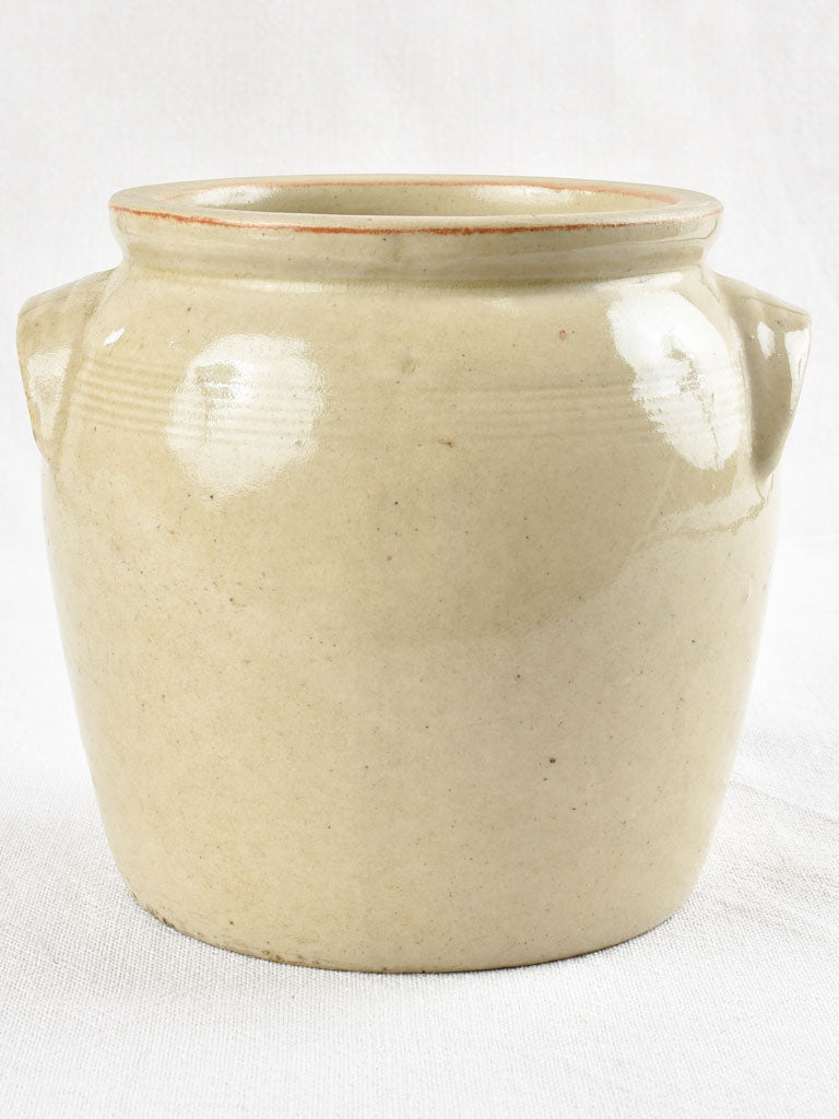 Small antique French crock pot with ear handles