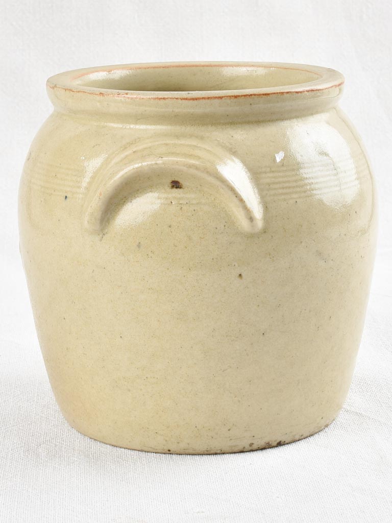 Small antique French crock pot with ear handles