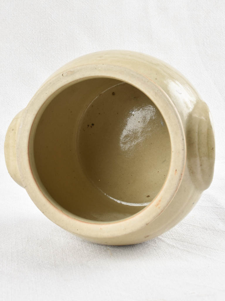 Small antique French crock pot with ear handles