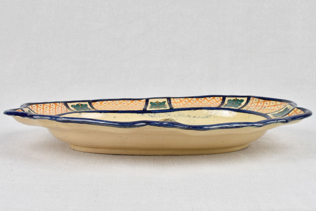Early 20th century hand painted plate 15¼"
