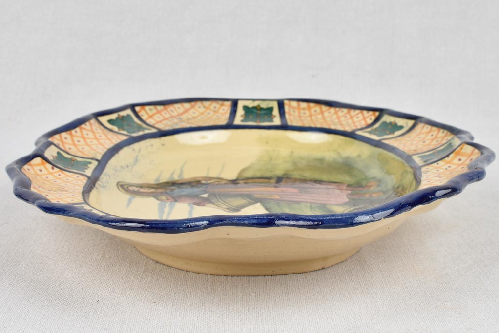 Early 20th century hand painted plate 15¼"