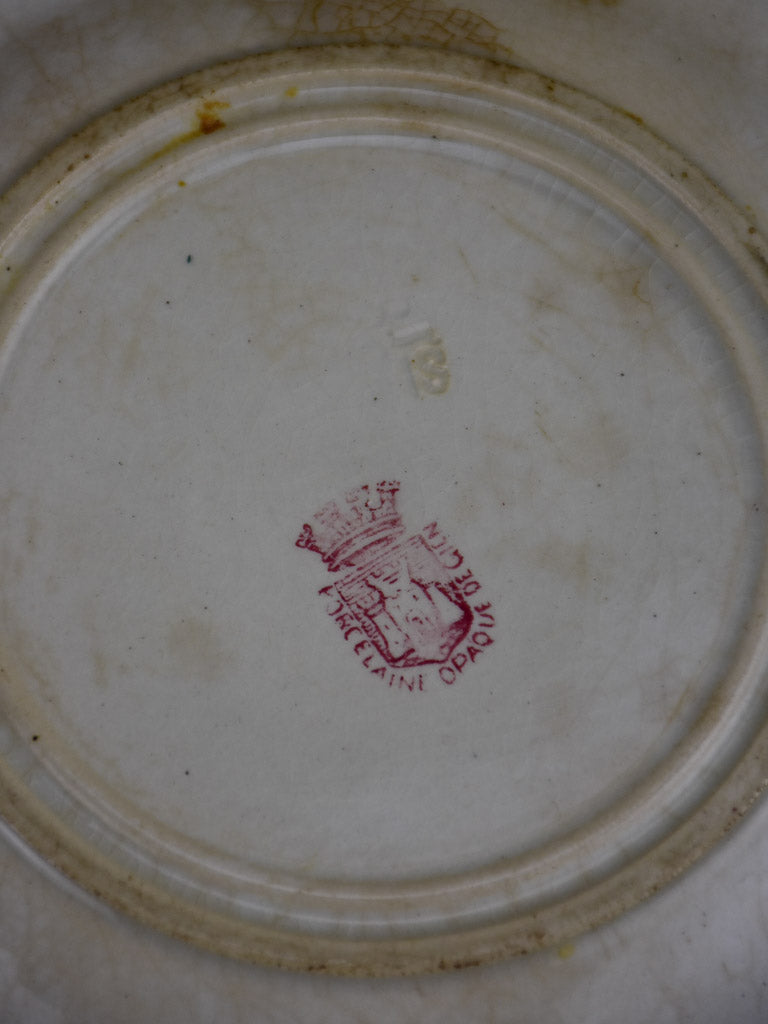 Four Antique Gien parlante plates - Jeanne d'Arc