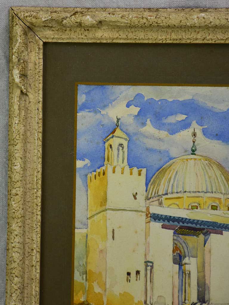 Early 20th Century watercolor - Mosque, mule and chariot 18 x 14¼""