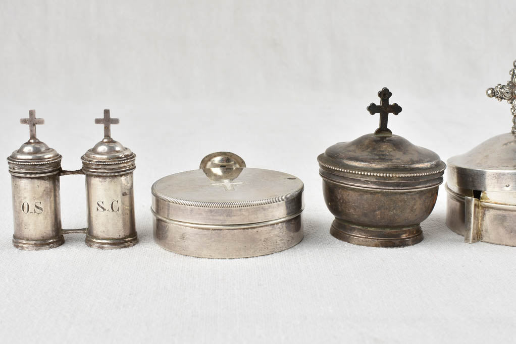 6 silver religious Ciboria- for serving Holy communion