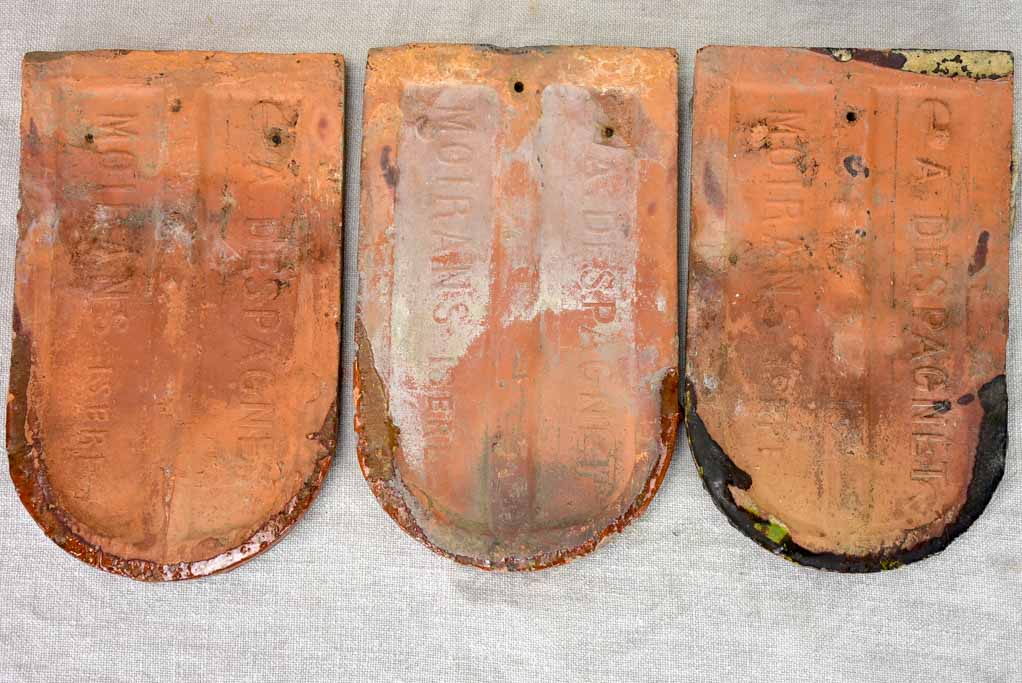 Collection of seven 19th Century French tiles from Isere