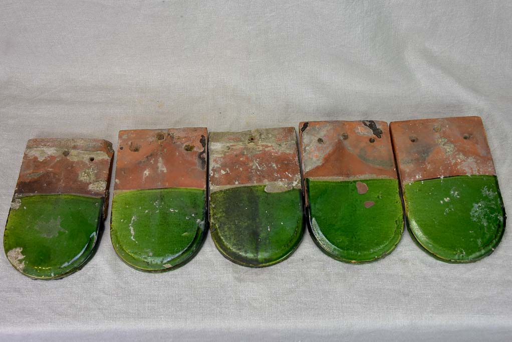 Collection of seven 19th Century French tiles from Isere