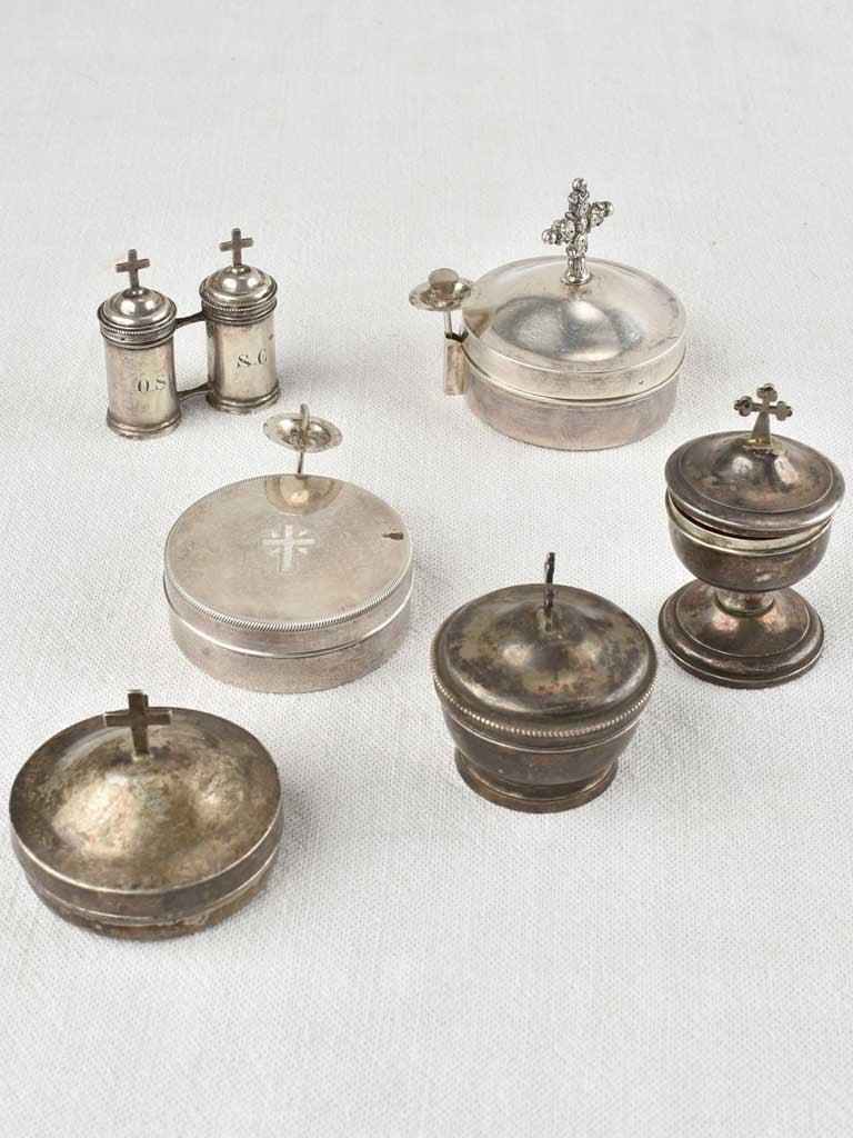 6 silver religious Ciboria- for serving Holy communion