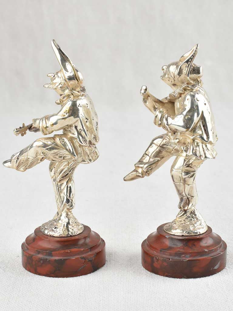 Italian Marble-Based Commedia dell'arte Statues