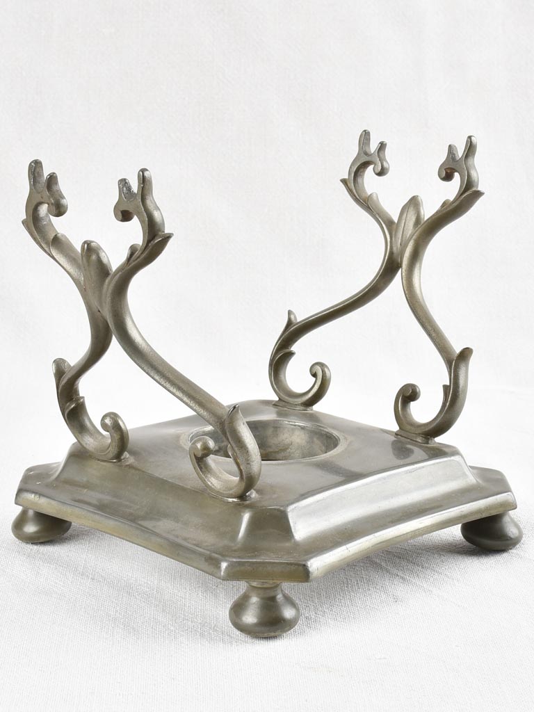 Late 19th century pewter samovar tea pot on a stand