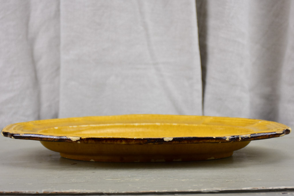 SOLD - MA Vintage French platter with orange glaze - rustic condition