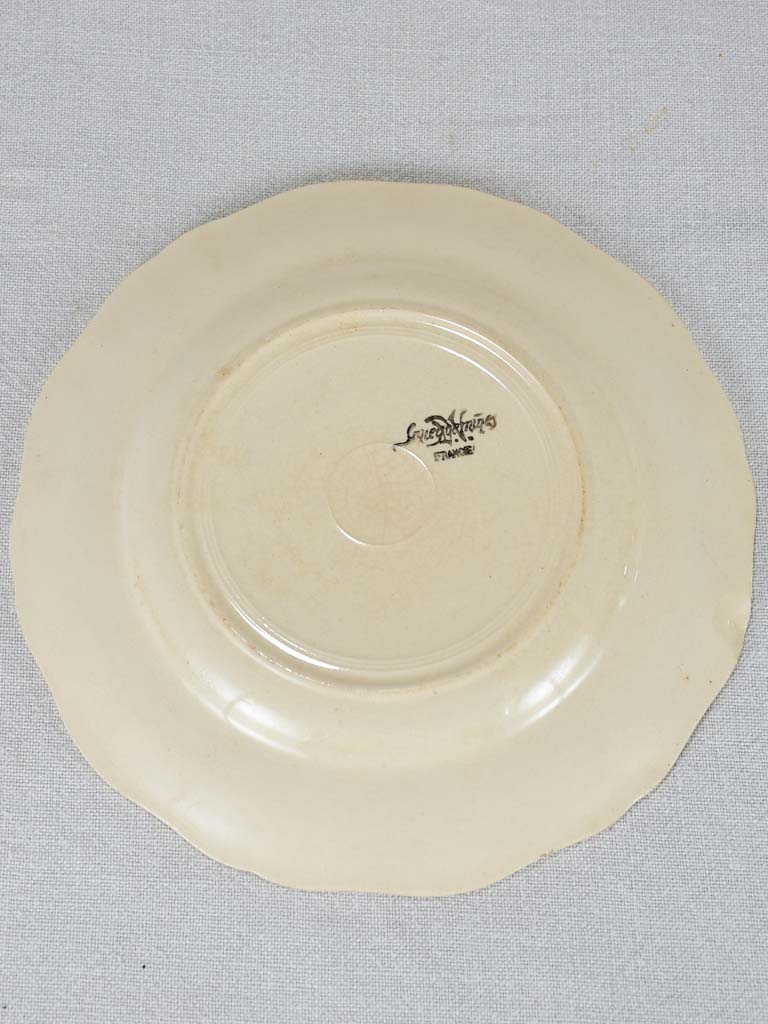 Set of 6 cream-ware bowls Sarreguemines 9¾"