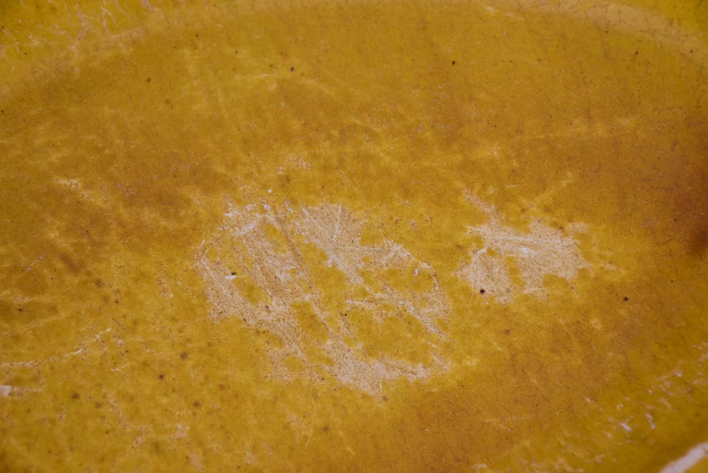 SOLD - MA Vintage French platter with orange glaze - rustic condition