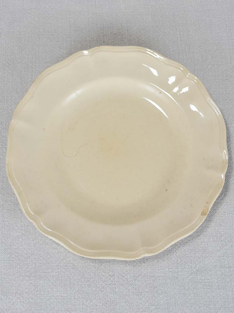 Set of 6 cream-ware bowls Sarreguemines 9¾"