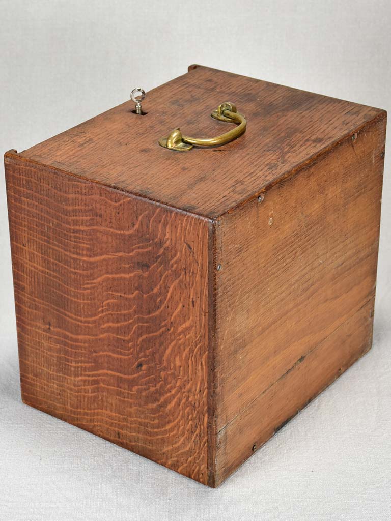 Rustic wood French safe box