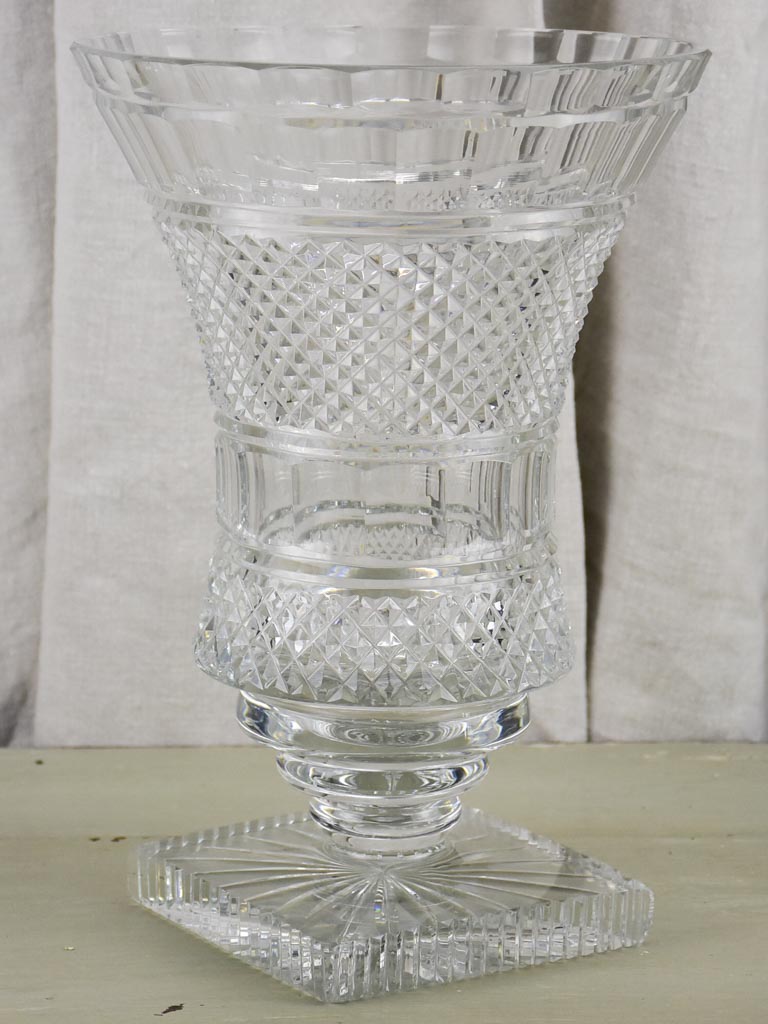 Large mid-century crystal vase - Medici shaped