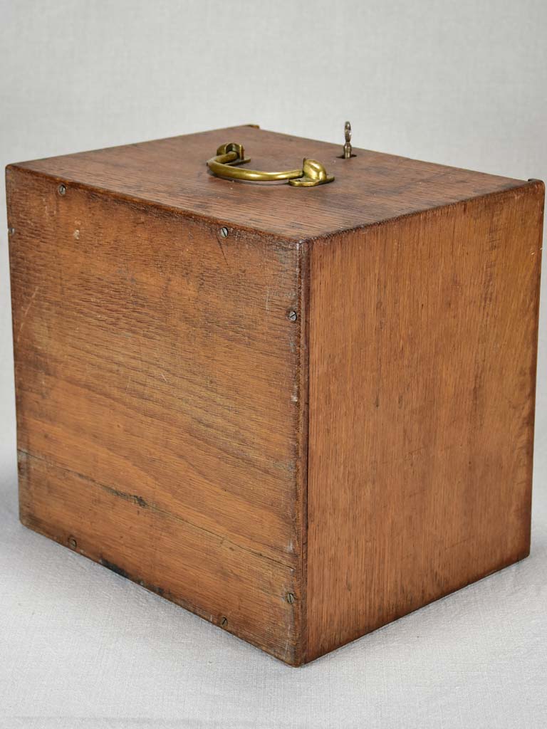 Aged wood document box French