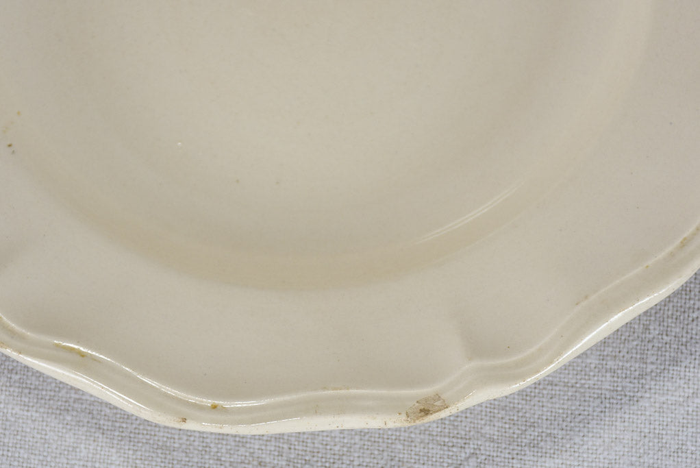 Set of 6 cream-ware plates Sarreguemines 9¾"