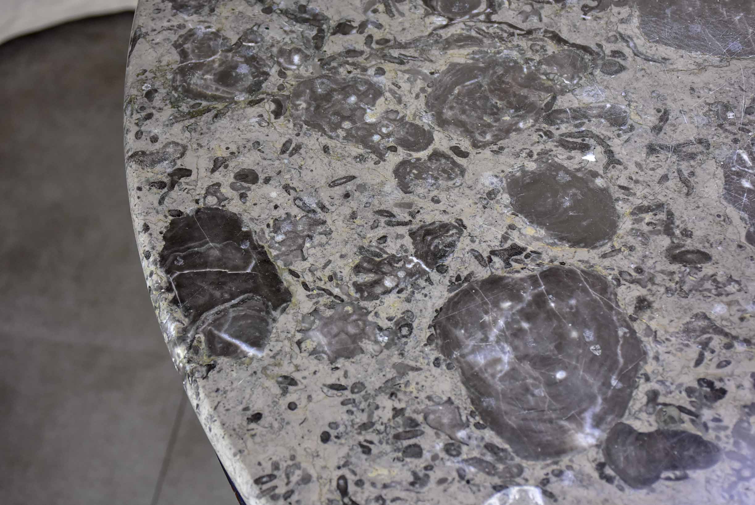 Napoleon III black marble top entry table with claw feet