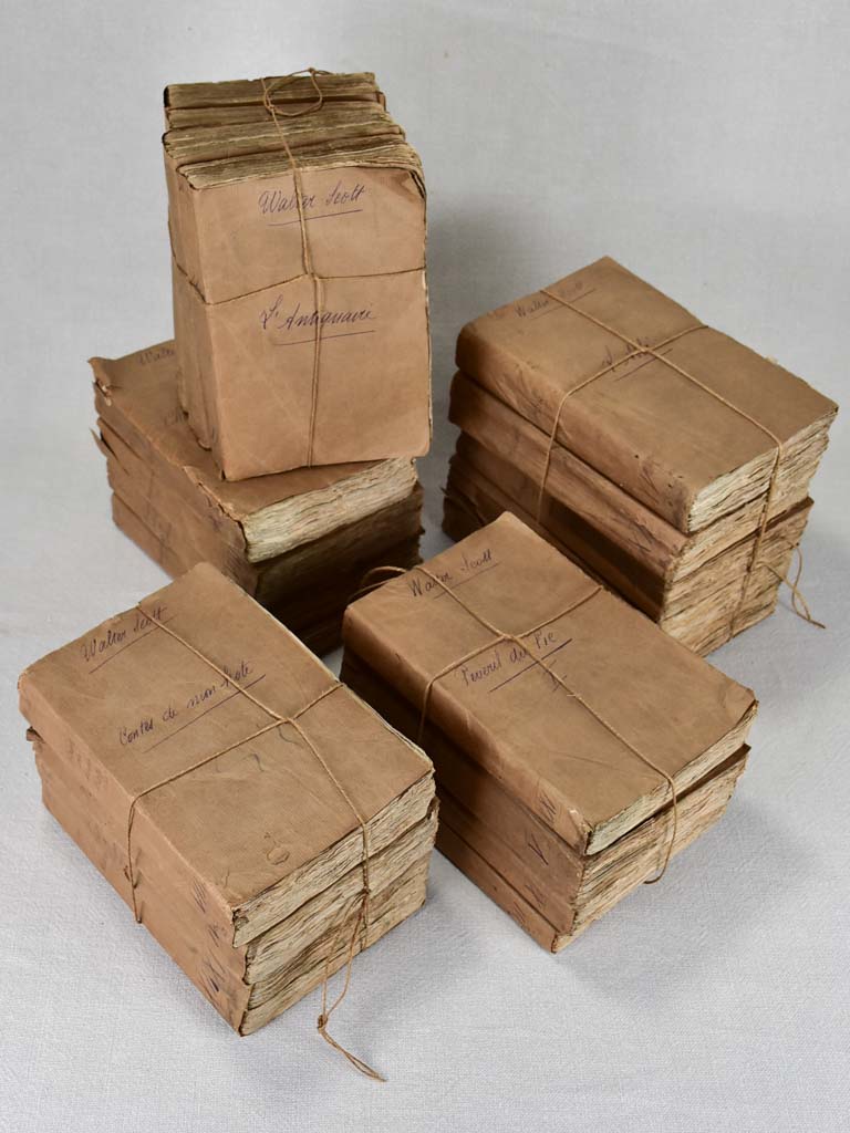 Collection of 21 antique books by Walter Scott - translated into French 8¾"