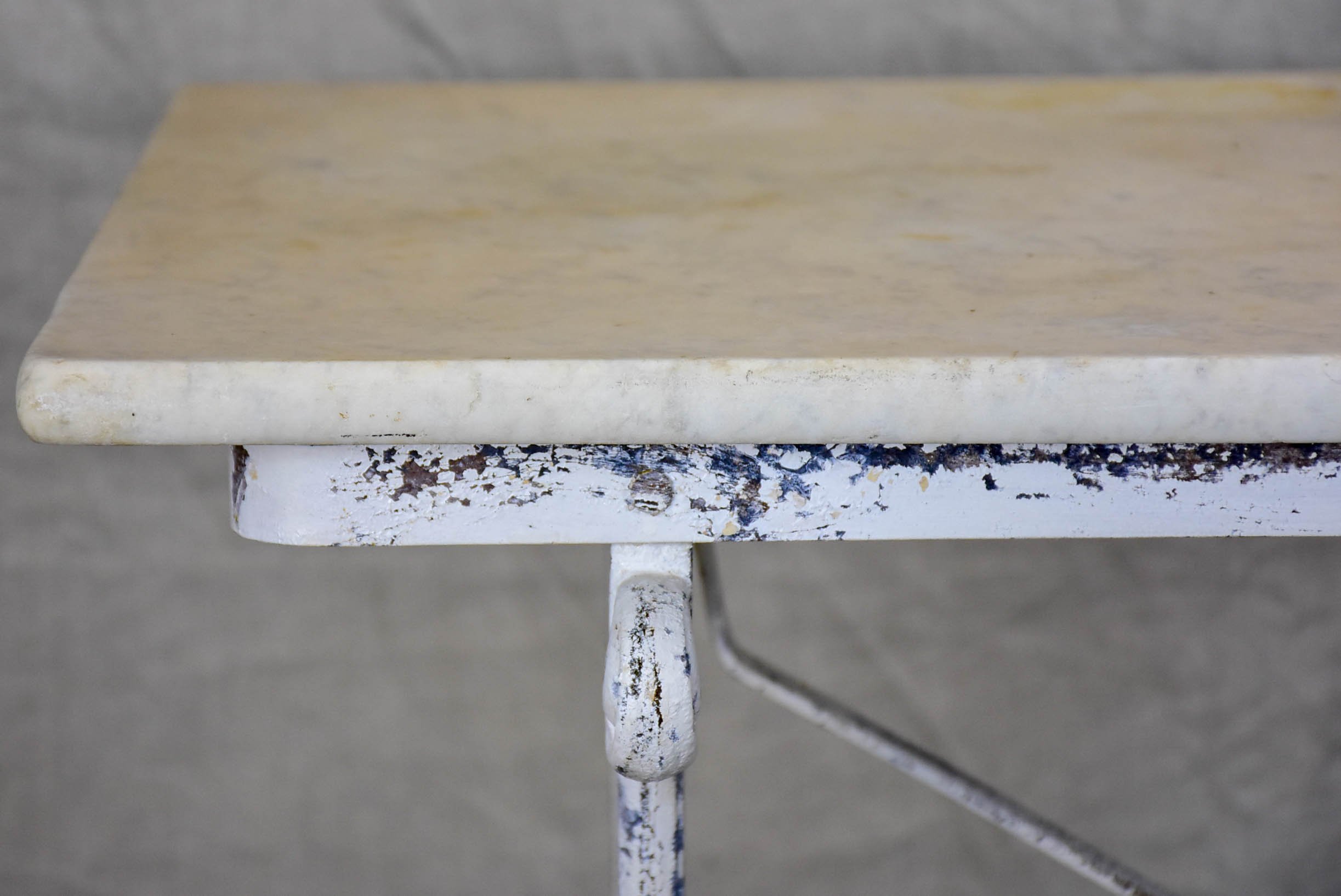 Antique French marble bistro table - rectangular