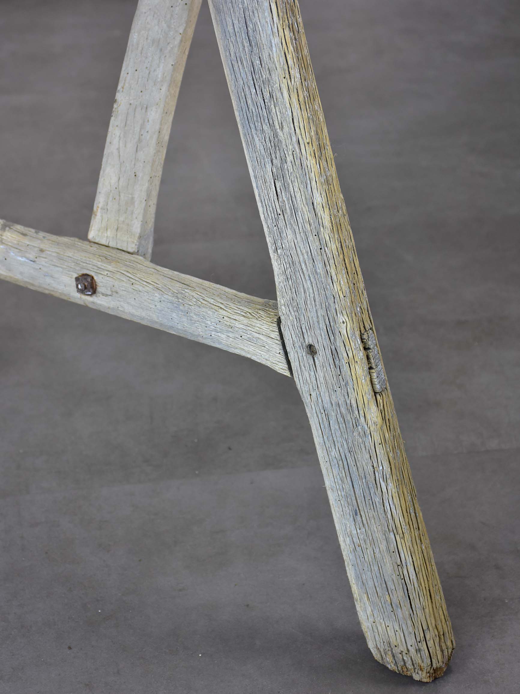 Antique French rustic console table - light wood tone