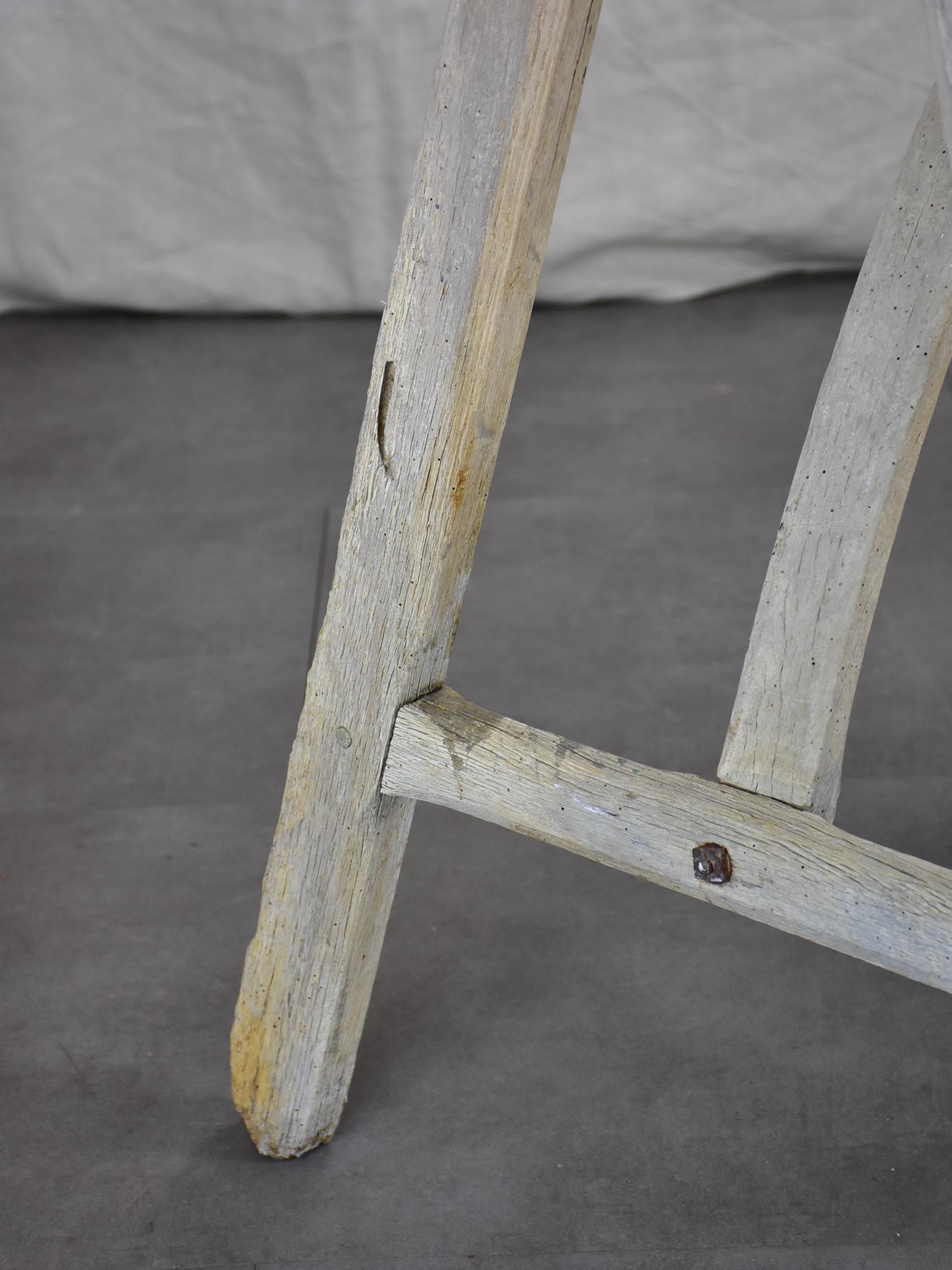 Antique French rustic console table - light wood tone