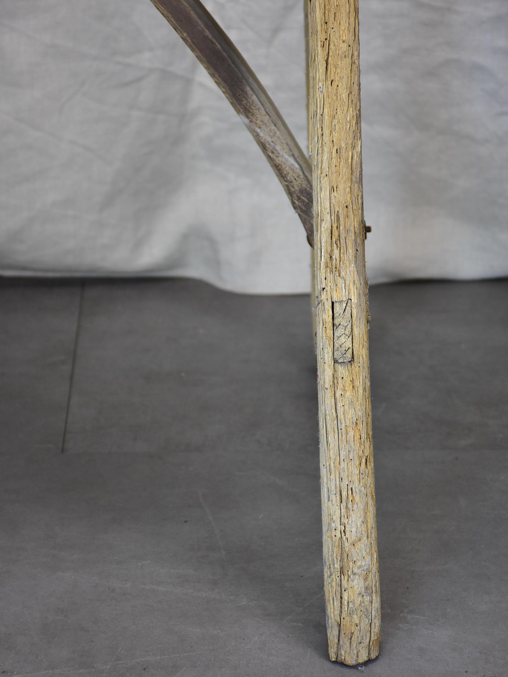 Antique French rustic console table - light wood tone