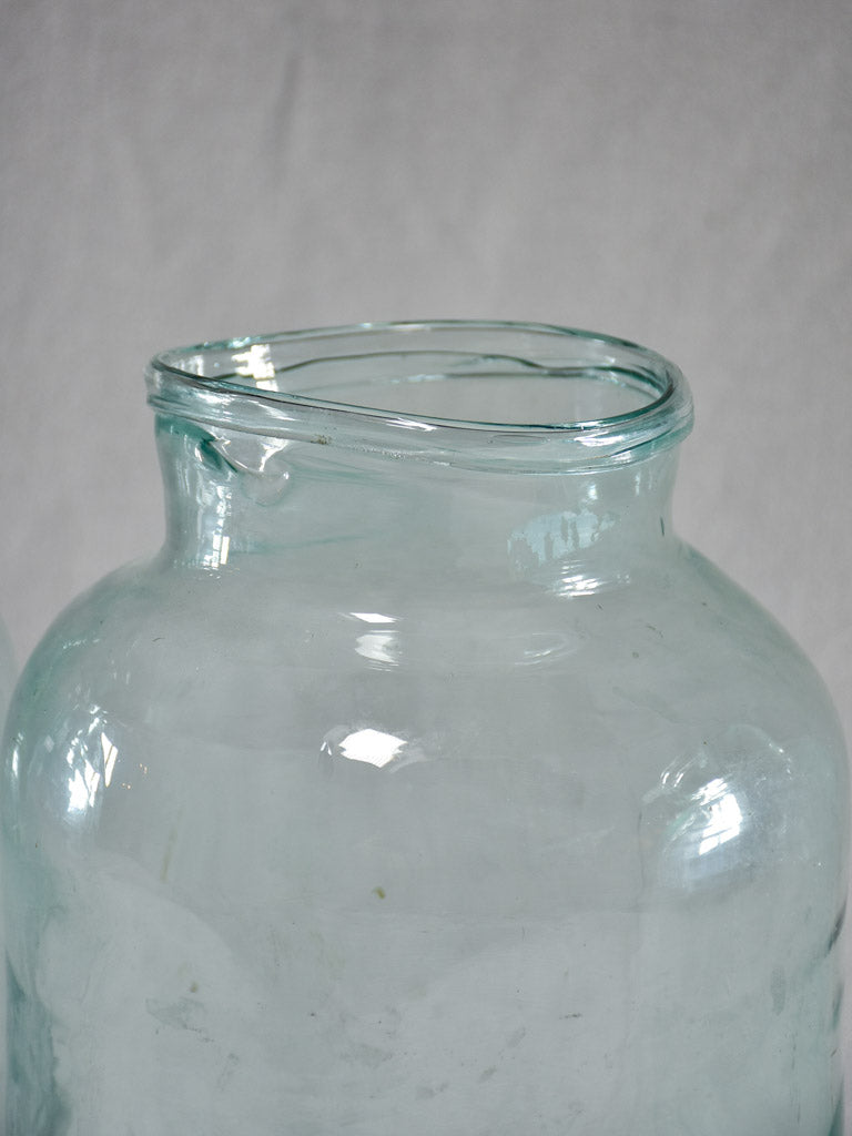 Collection of four large antique French preserving jars 13½"