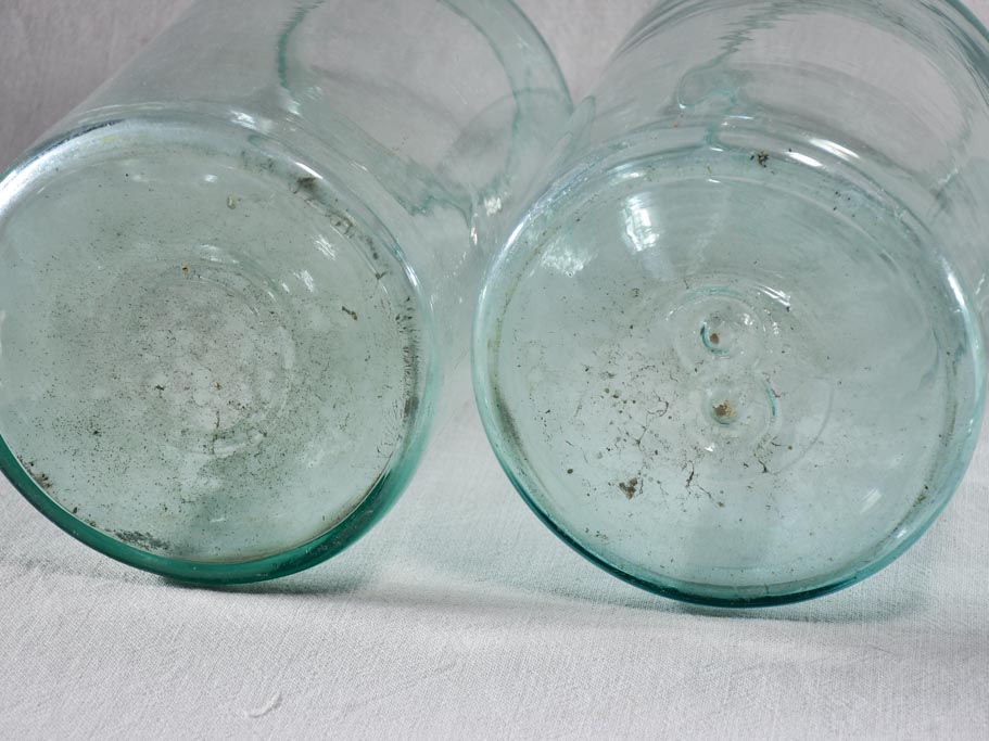 Collection of four large antique French preserving jars 13½"