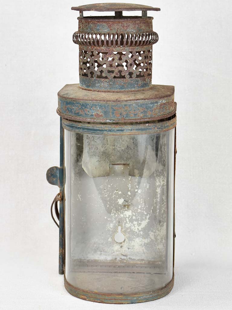Rare 19th century French lantern with curved glass 16¼"