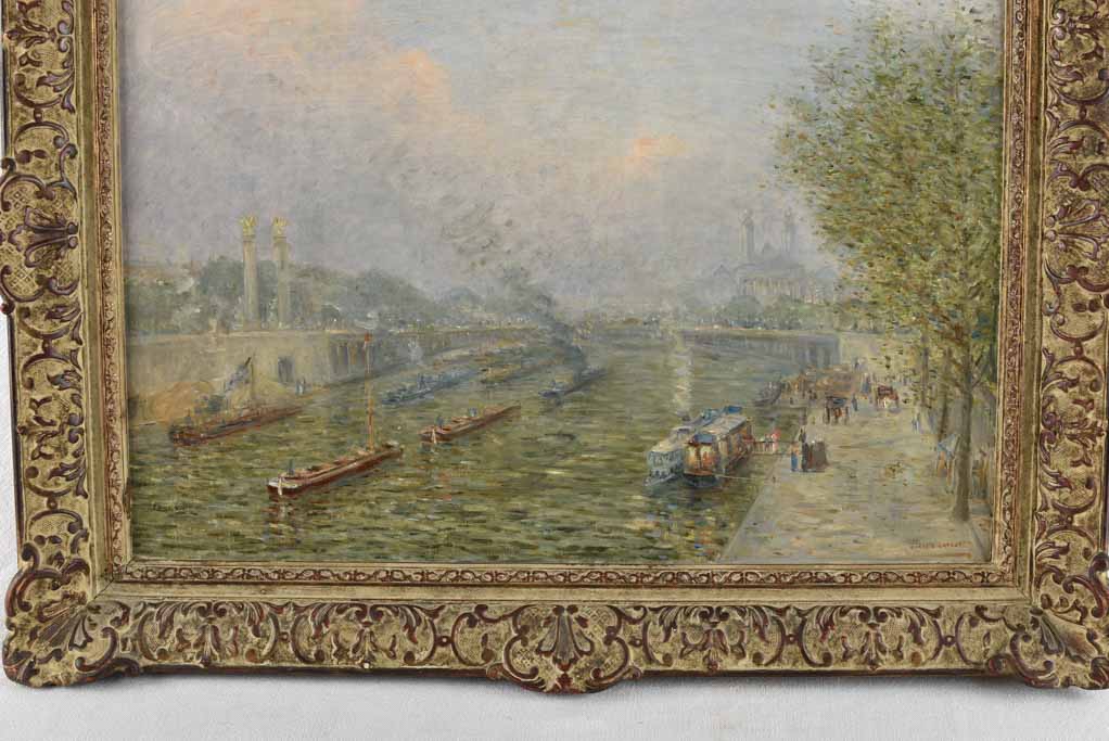 River Seine Paris Emile Lafont (1853-1916) - 25¼" x 32¼"